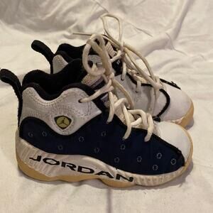 Jordan Navy Blue & White Baby Basketball Shoes